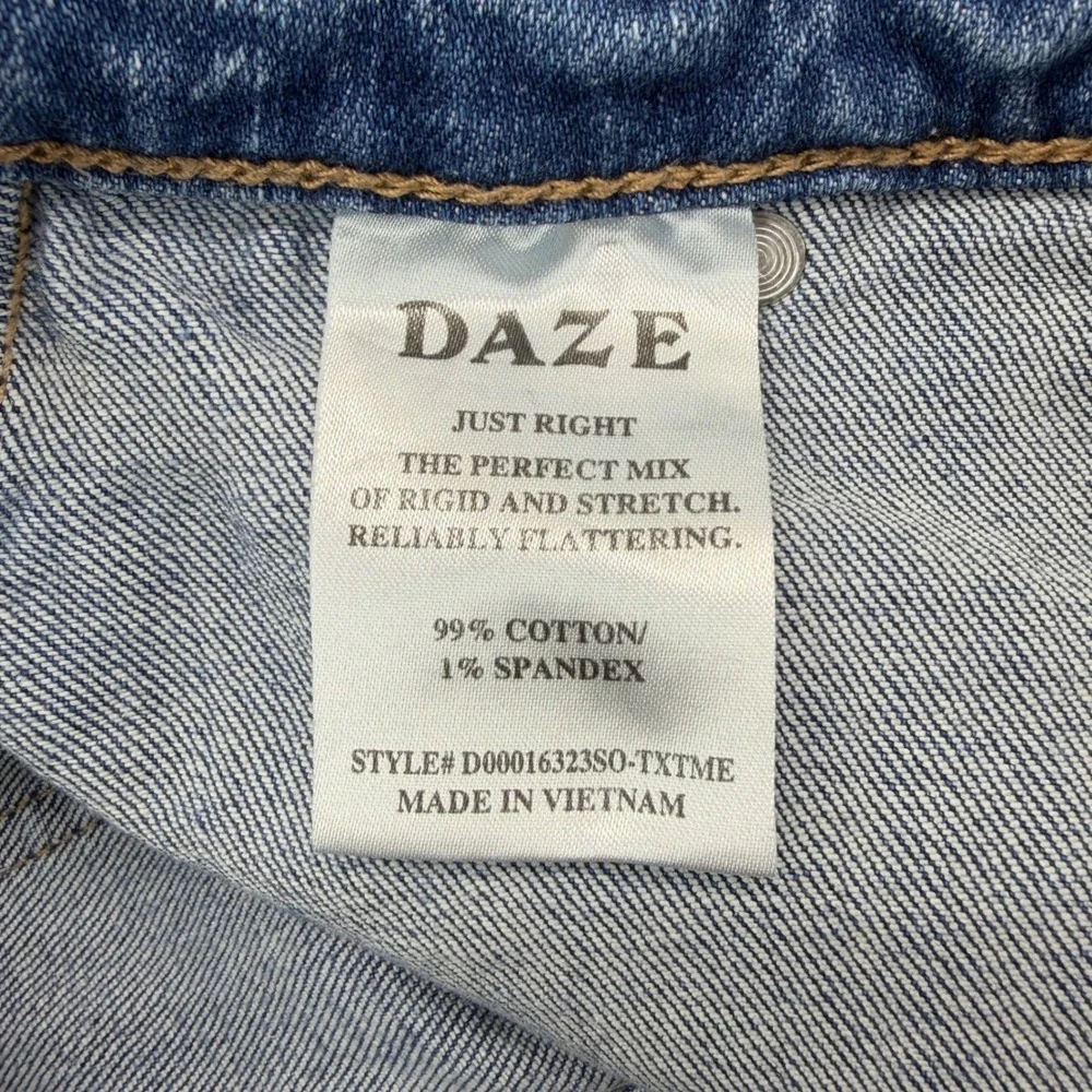 DAZE Wide Leg Jeans Cotton Blue Raw Hem Size 29 D00016323SO-TXTME